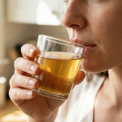 Woman drinking a glass of water