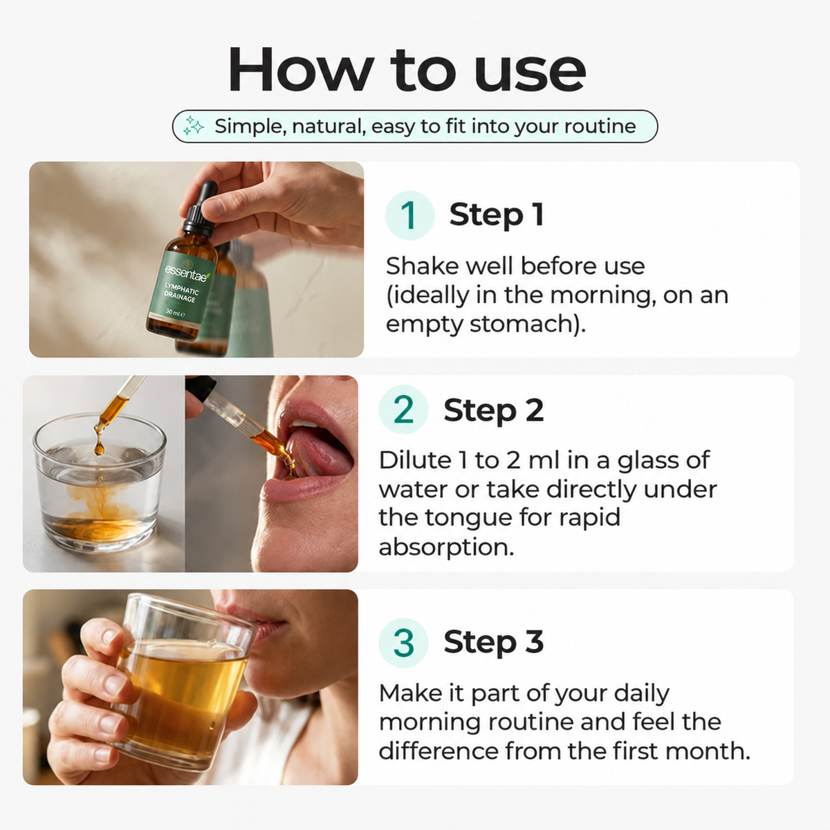 Essentae Lymphatic Drainage - How to use